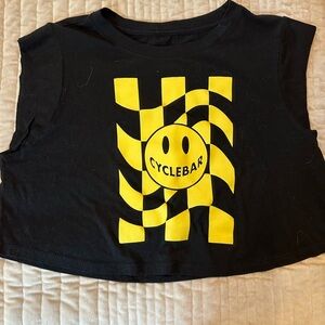 CycleBar Black and Yellow Graphic Top